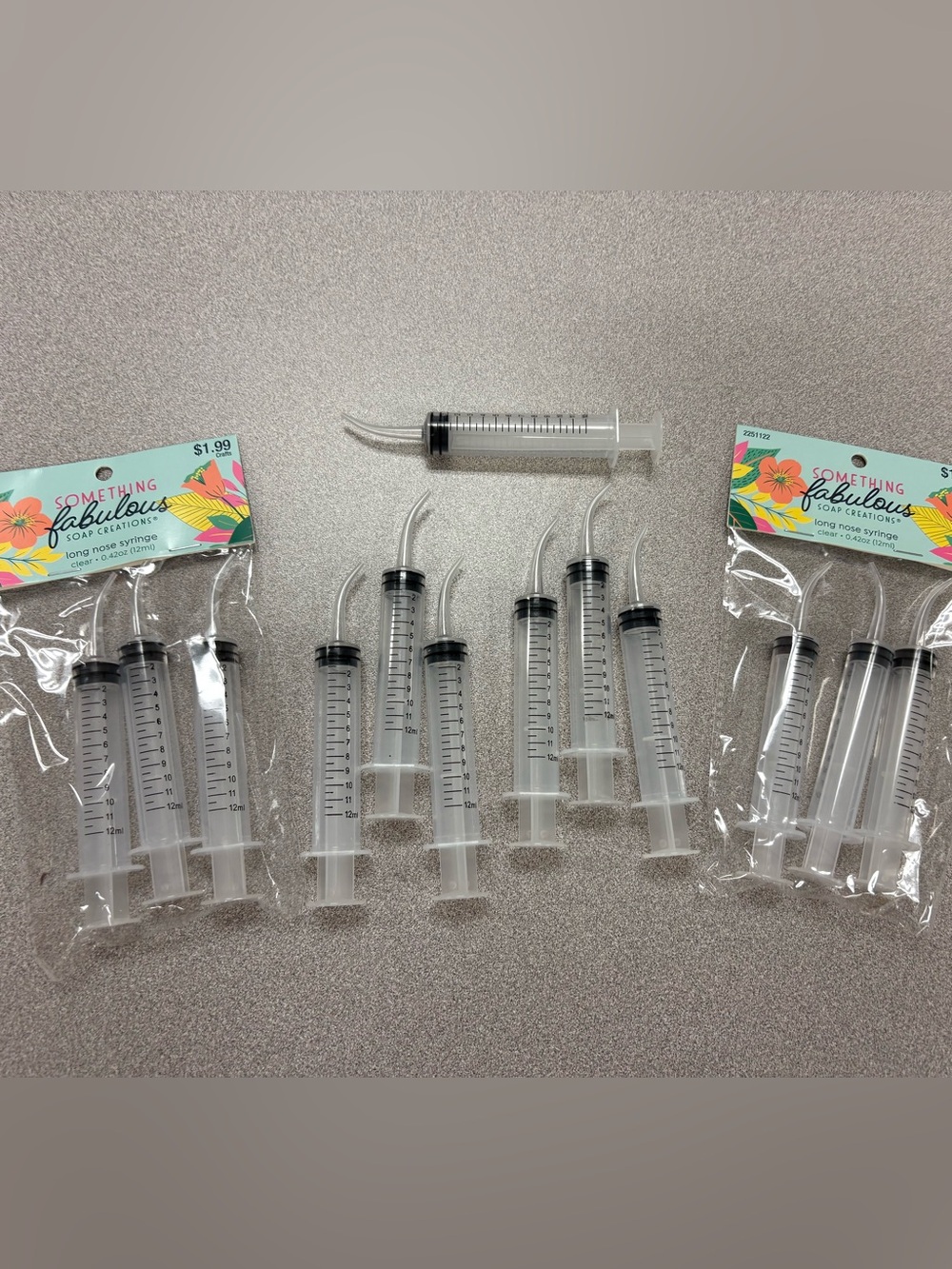 (12) Clear Plastic Long Nose Syringe Craft Soap Candle Making Resin Epoxy Design